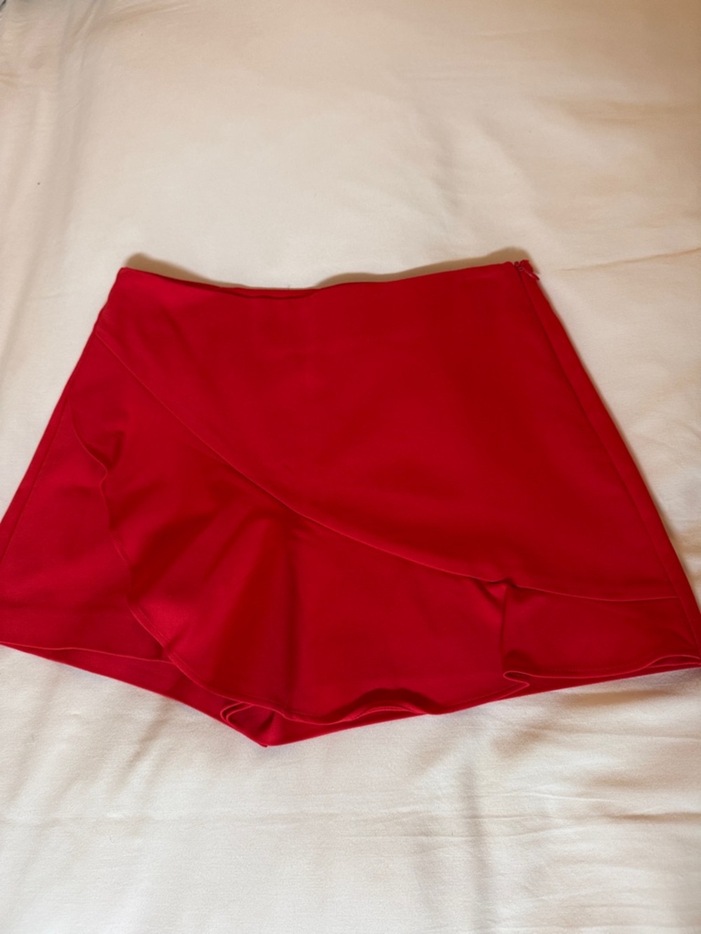 Zara Red Skort with Ruffle Detail